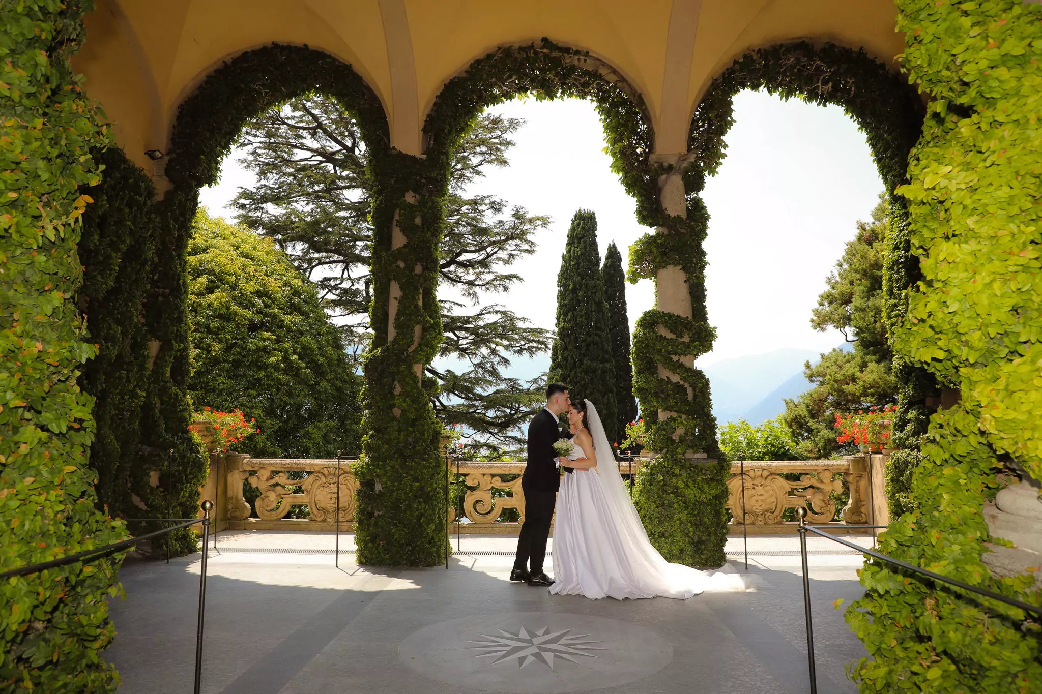 Villa del Balbianello wedding ceremony photographed on Lake Como